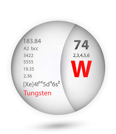 Tungsten icon in badge style. Periodic table element Tungsten icon. One of Chemical signs collection icon can be used for UI/UX on white background.のイラスト素材