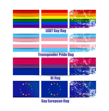 LGBT gay flags vector illustrations setのイラスト素材