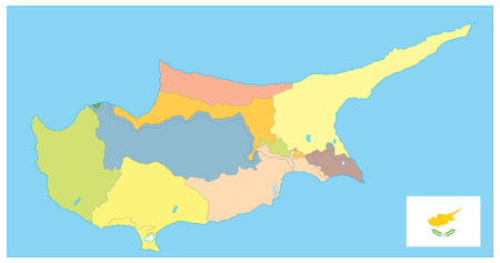 Cyprus Political Map. No text. Detail administrative vector map of Cyprus.のイラスト素材