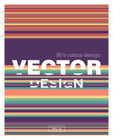 Abstract Cover Brochure Design - Vintage Color Parallel Lines Pattern - Parallel lines pattern 80's colors - Elegant illustration for creative concept designのイラスト素材