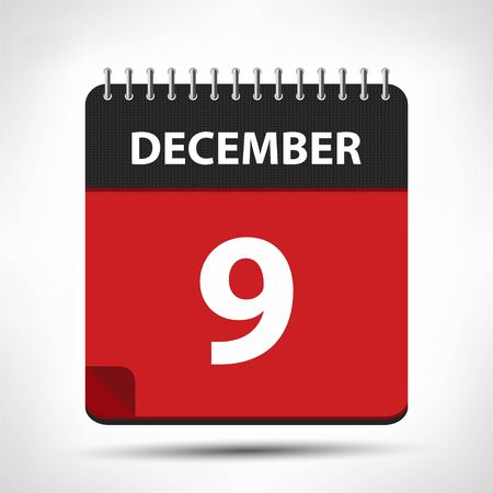 December 9 - Calendar Icon - Calendar design template - Business vector illustration.のイラスト素材