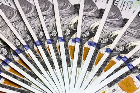 Fan of Dollar Banknotes macro close upの写真素材