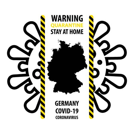 Stay At Home Germany CoVid-19 Warning Sign. Vector illustration.のイラスト素材