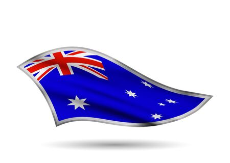 Waving Flag of Australia. Cap-band stylized.のイラスト素材