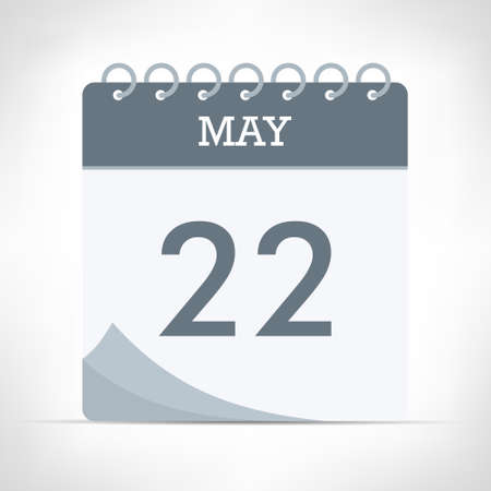 May 22 - Calendar Icon - Vector Illustration. Gray calendar.のイラスト素材