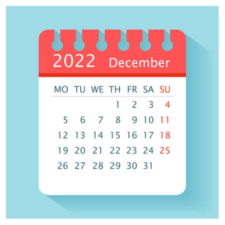December 2022 - Calendar Icon - Calendar design template - Business vector illustration.のイラスト素材