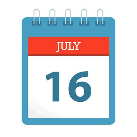 July 16 - Calendar Icon - Calendar template - Business vector illustration.のイラスト素材