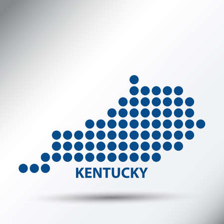 Kentucky State Abstract Dotted Map. vector illustration.のイラスト素材
