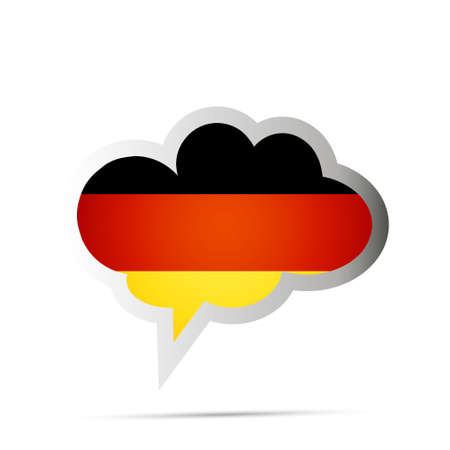 Speech bubble with Germany flag on white background. vector illustration.のイラスト素材