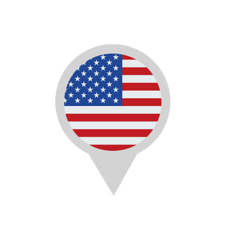 USA Flag Location Icon. flat style. vector illustration.のイラスト素材