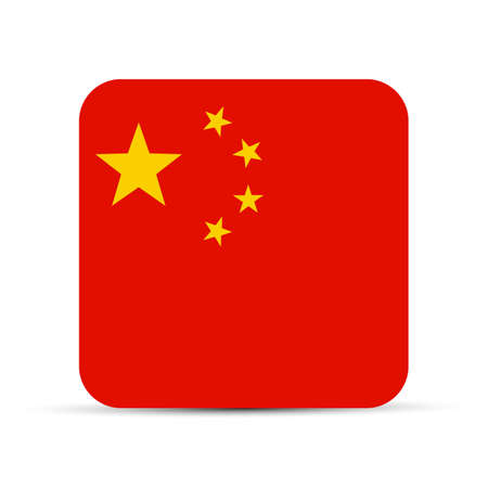 Square Flag of China. flat style. vector illustration.のイラスト素材