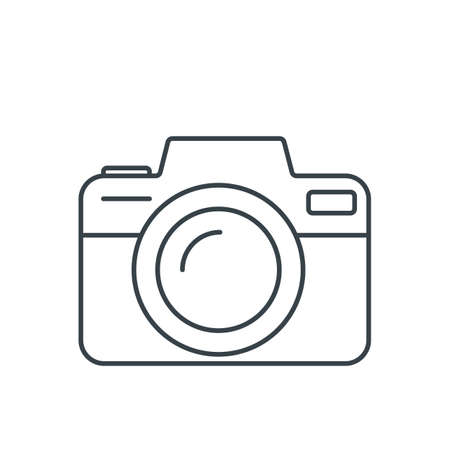 Digital camera thin line icon. Element of simple icon for websites, web design, mobile app, info graphics. Thin line icon for website design and development, app development on white backgroundのイラスト素材