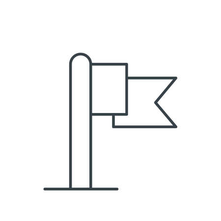 Flagpole icon thin line icon. Element of simple icon for websites, web design, mobile app, info graphics. Thin line icon for website design and development, app development on white backgroundのイラスト素材