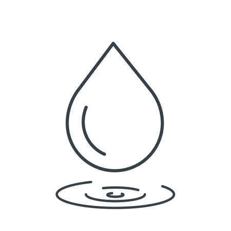 Water drop thin line icon. Element of simple icon for websites, web design, mobile app, info graphics. Thin line icon for website design and development, app development on white backgroundのイラスト素材