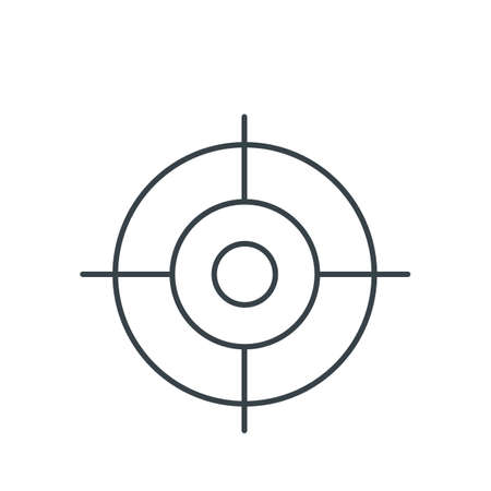 Aim thin line icon. Element of simple icon for websites, web design, mobile app, info graphics. Thin line icon for website design and development, app development on white backgroundのイラスト素材