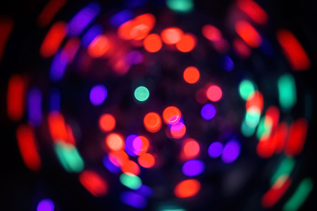 Abstract background in blue red colours. Bokeh. Colorful and dim the lights. Dim the lights...