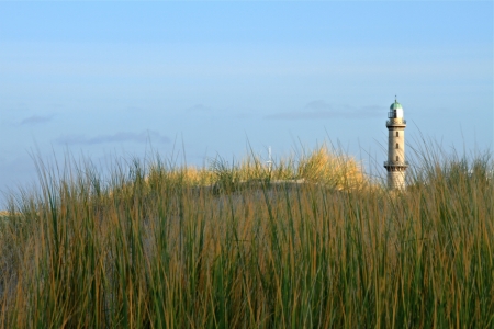 A lighthouse on a hot summer dayの写真素材