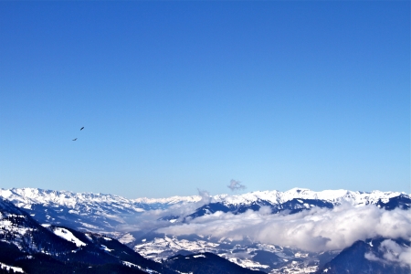 mountain in the winterの写真素材