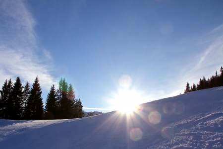 mountain in the winterの写真素材