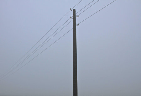 a current mast on a autumn dayの写真素材