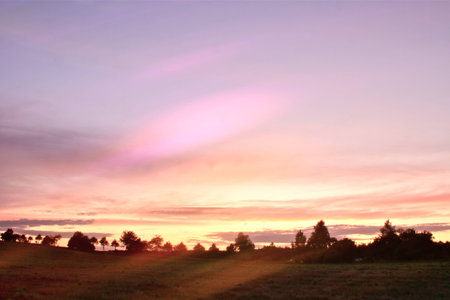 crazy light show meets photography of landscapeの写真素材