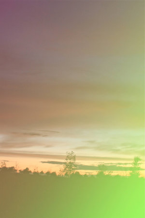 crazy light show meets photography of landscapeの写真素材