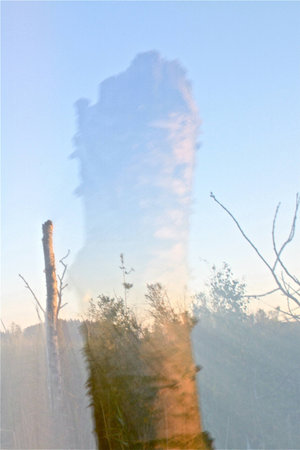 crazy light show meets photography of landscapeの写真素材