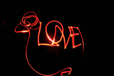 a little light show in the nightの写真素材