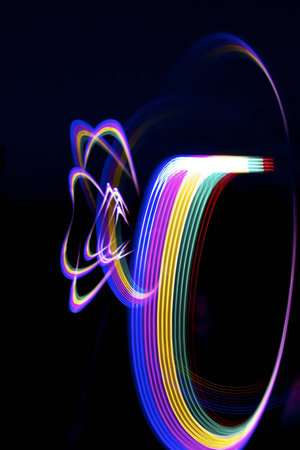 a little light show in the nightの写真素材