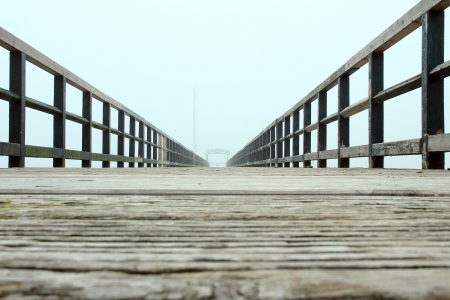 a lake on a foggy october morningの写真素材