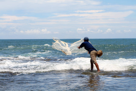 a beach of the ocean on a hot summer dayの写真素材