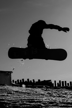 winter sport on a sunny day in the mountainの写真素材