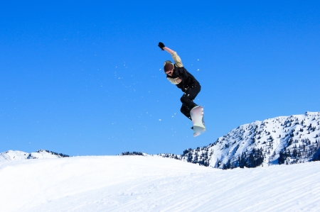 winter sport on a sunny day in the mountainの写真素材