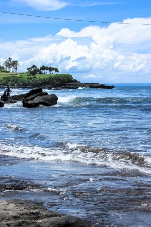 a beach of the ocean on a hot summer dayの写真素材