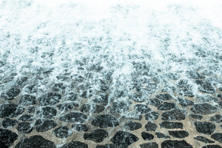 a beach of the ocean on a hot summer dayの写真素材