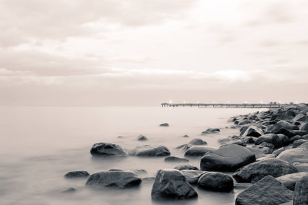 this is the east coast of germany on a autumn morningの写真素材