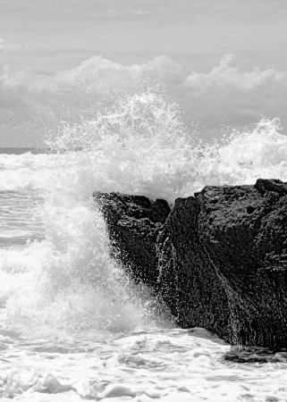 a beach of the ocean on a hot summer dayの写真素材