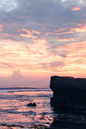 a beach of bali on a hot summer dayの写真素材