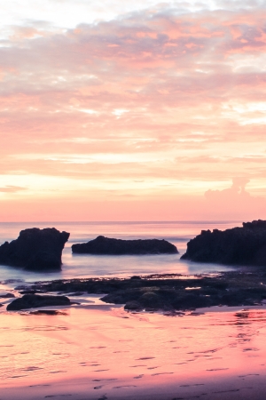 a beach of bali on a hot summer dayの写真素材