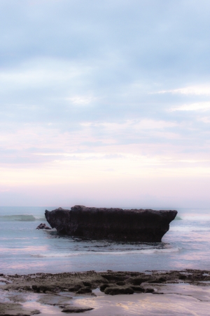 a beach of the ocean on a hot summer dayの写真素材
