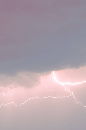 the dark sky and a flashの写真素材