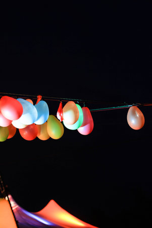 a air balloon in the nightの写真素材
