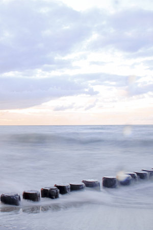 east coast of germany on a autumn morningの写真素材