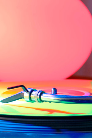 This is a part or a detail of a turntableの写真素材