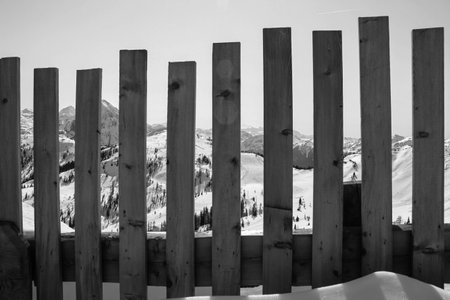 A wonderful winter landscape in the mountainの写真素材