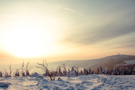 Winter landscape in the mountain