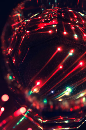 A glass in the colorful night