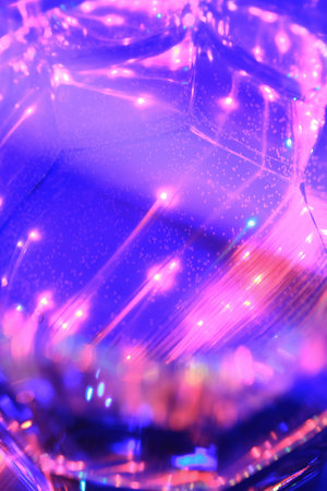 A glass in the colorful night