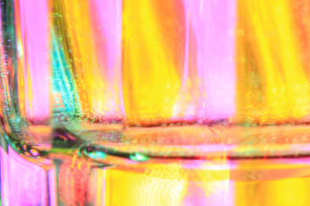 A glass in the colorful nightの写真素材