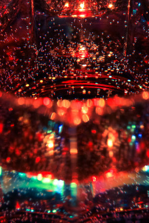 A glass in the colorful night